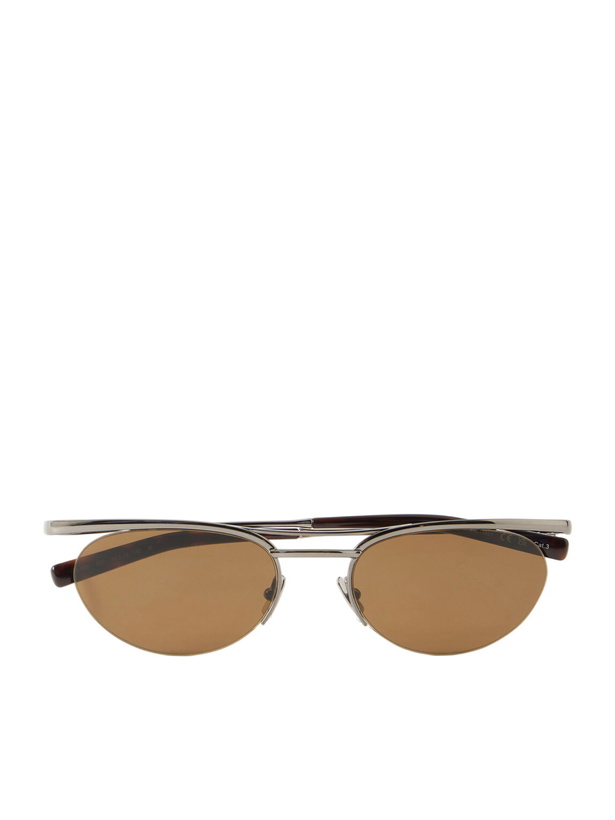 Photo: SAINT LAURENT - Round-Frame Silver-Tone Sunglasses