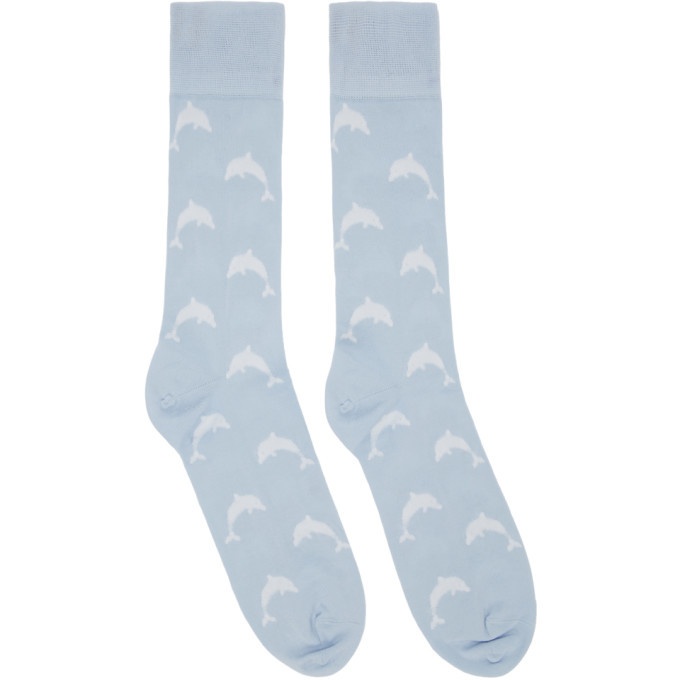 Photo: Thom Browne Blue Intarsia Dolphin Icon Socks