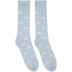 Thom Browne Blue Intarsia Dolphin Icon Socks