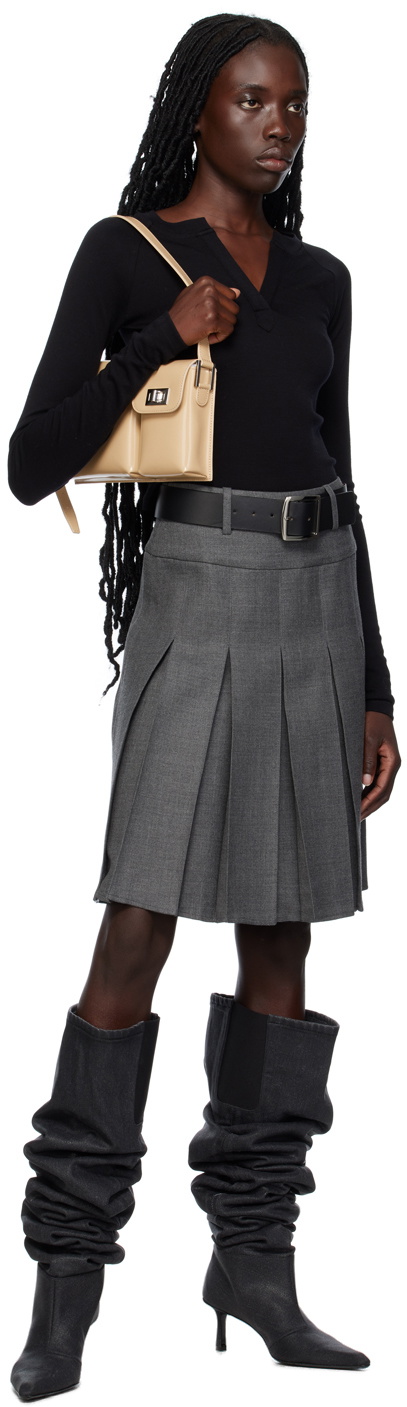Fax Copy Express SSENSE Exclusive Gray Midi Skirt