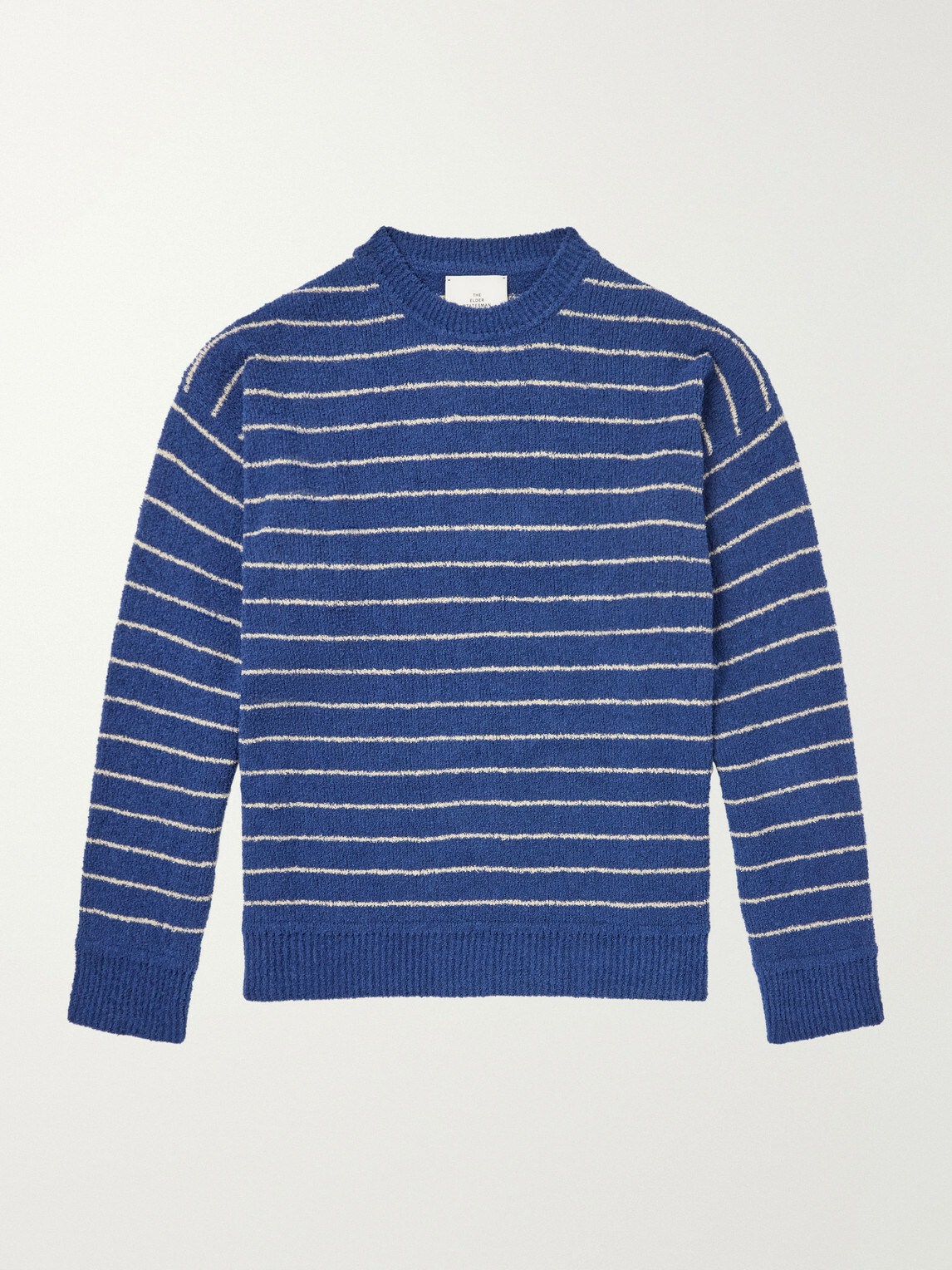 The Elder Statesman - Eyelash Striped Cotton-Blend Sweatshirt - Blue