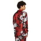 Dolce and Gabbana Red Silk Camellia Print Pyjama Shirt