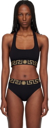Versace Black Nylon-Blend Bikini Top