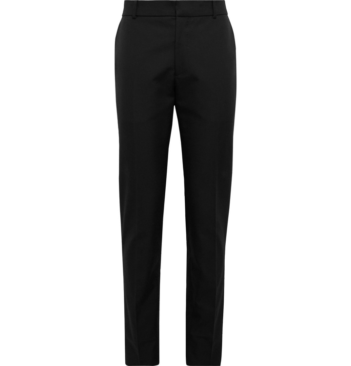 Photo: Alexander McQueen - Slim-Fit Logo-Embroidered Panama Cotton Trousers - Black