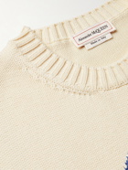 Alexander McQueen - Logo-Jacquard Cotton Sweater - Neutrals