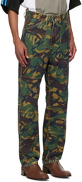 Martine Rose Blue & Khaki Camo Reversible Jeans
