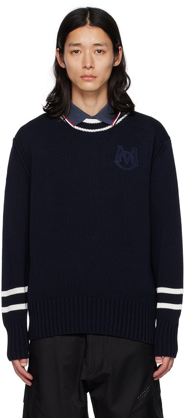 Photo: Moncler Navy Appliqué Sweater