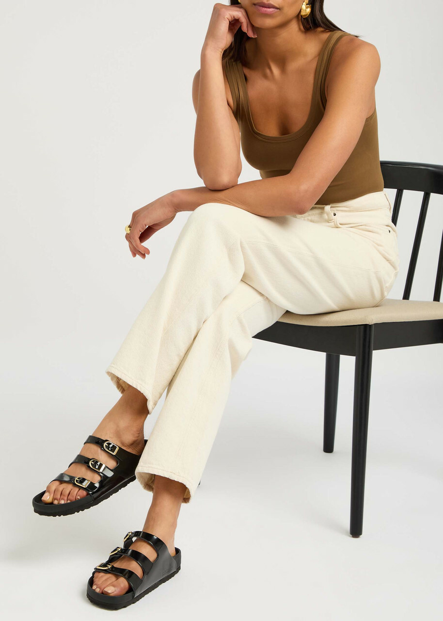 Birkenstock Florida Patent Leather Sliders Black