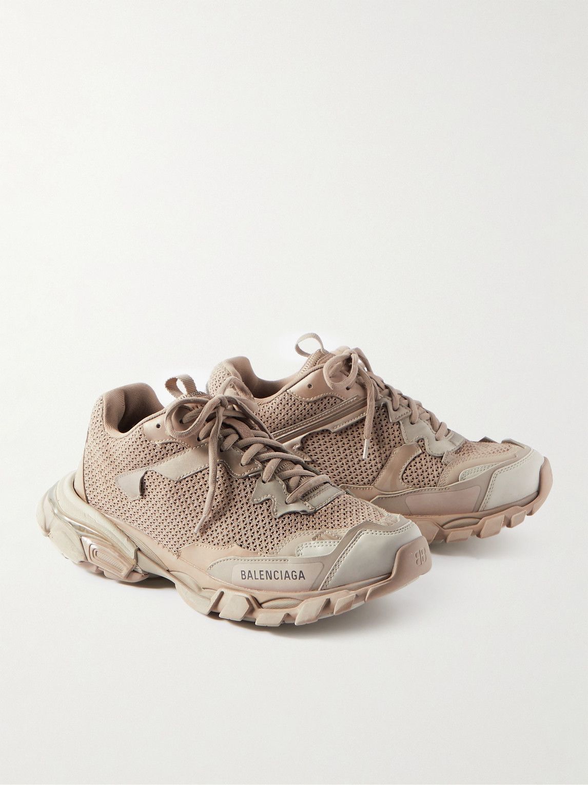Balenciaga Tan and Brown Mesh Sneakers Balenciaga Men main image 2