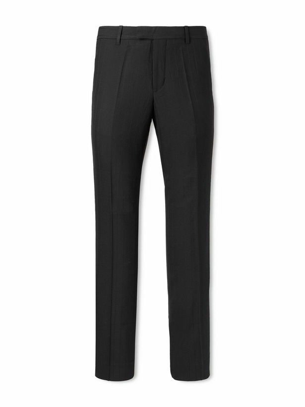 Photo: Enfants Riches Déprimés - Skinny Lieutenant Straight-Leg Pinstriped Virgin Wool Trousers - Black
