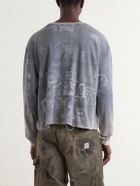 Paly Hollywood - Bethlehem Inn Distressed Printed Cotton-Jersey Shirt - Gray