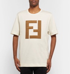 Fendi - Logo-Appliquéd Cotton-Jersey T-Shirt - Men - White