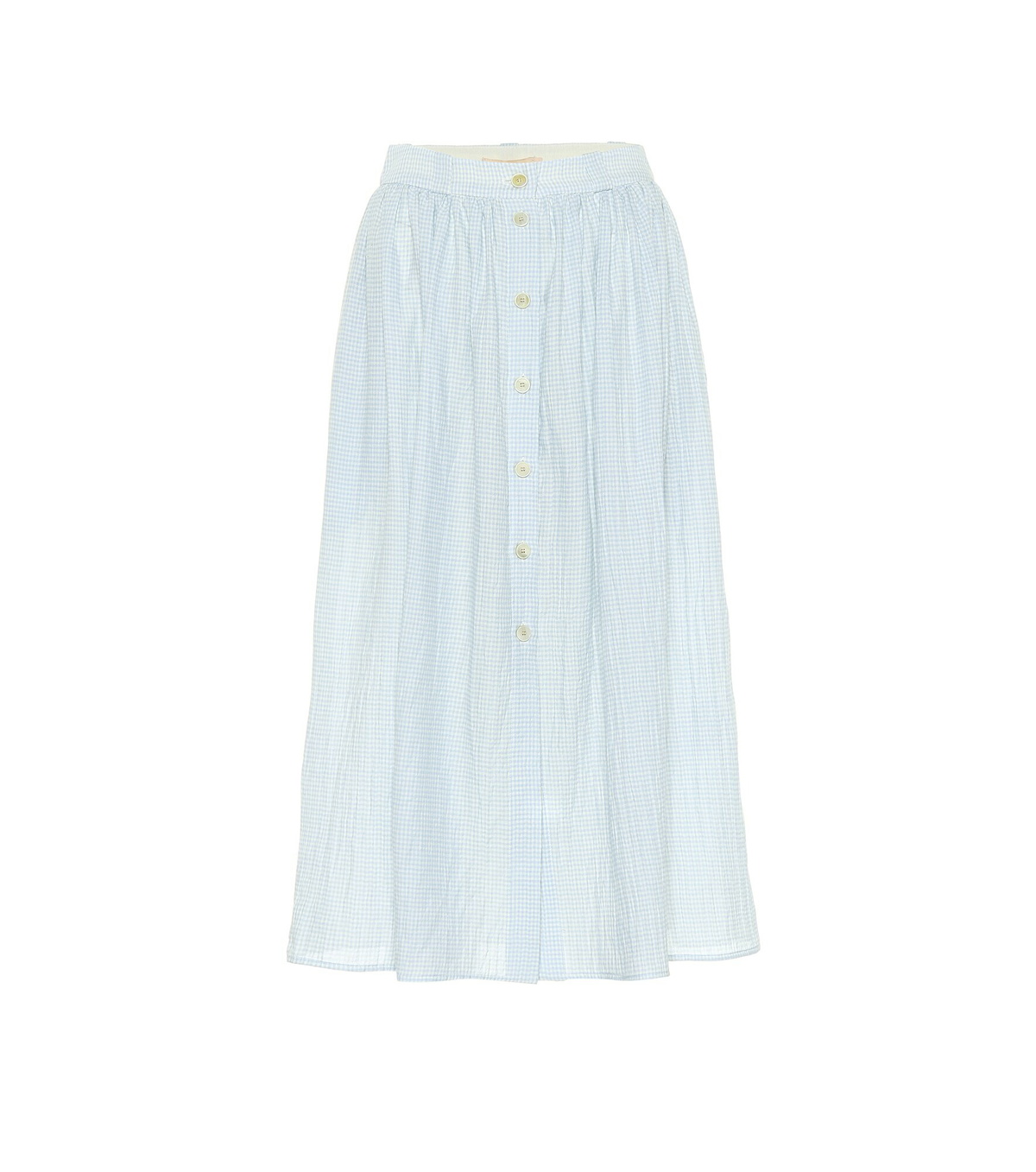 Brock Collection - Olivo gingham cotton midi skirt