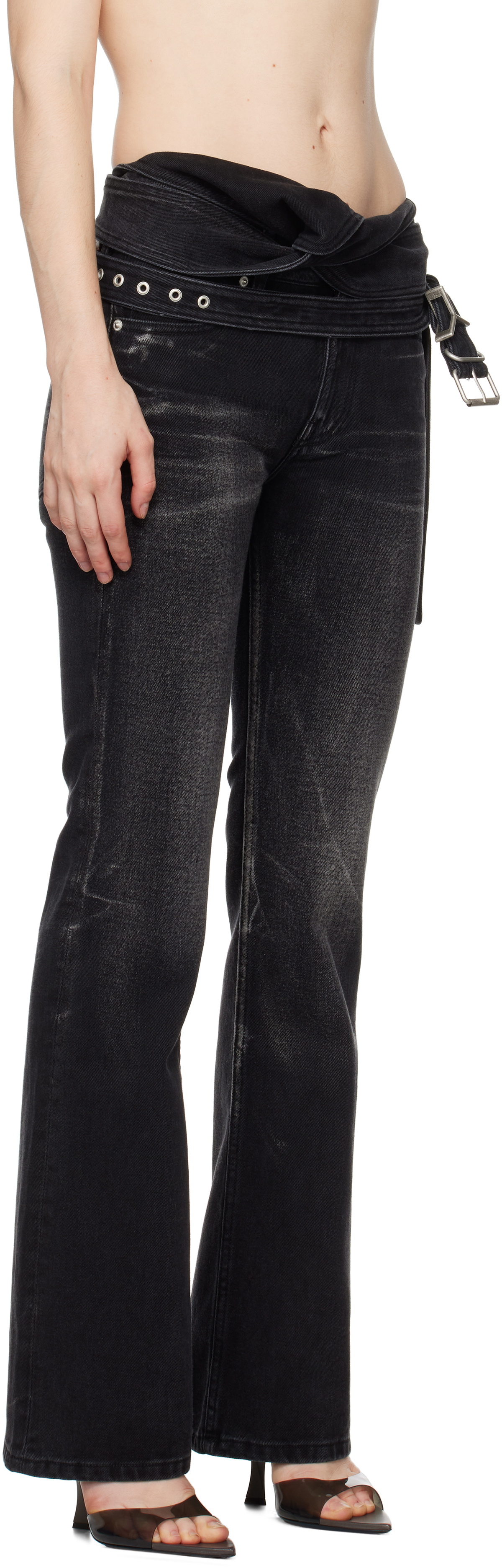 Y/Project Black Wrap Belt Jeans Y/Project