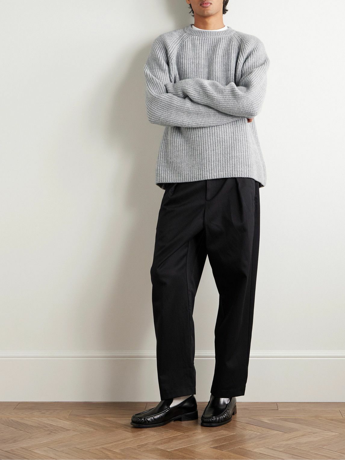 The Frankie Shop - Carter Ribbed Merino Wool-Blend Sweater - Gray