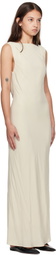 St. Agni Beige Draped Cowl Midi Dress