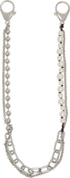 Marni Silver & White Metal & Faux-Pearls Charm Wallet Chain