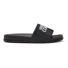 Versace Jeans Couture Black Rubber Logo Slides