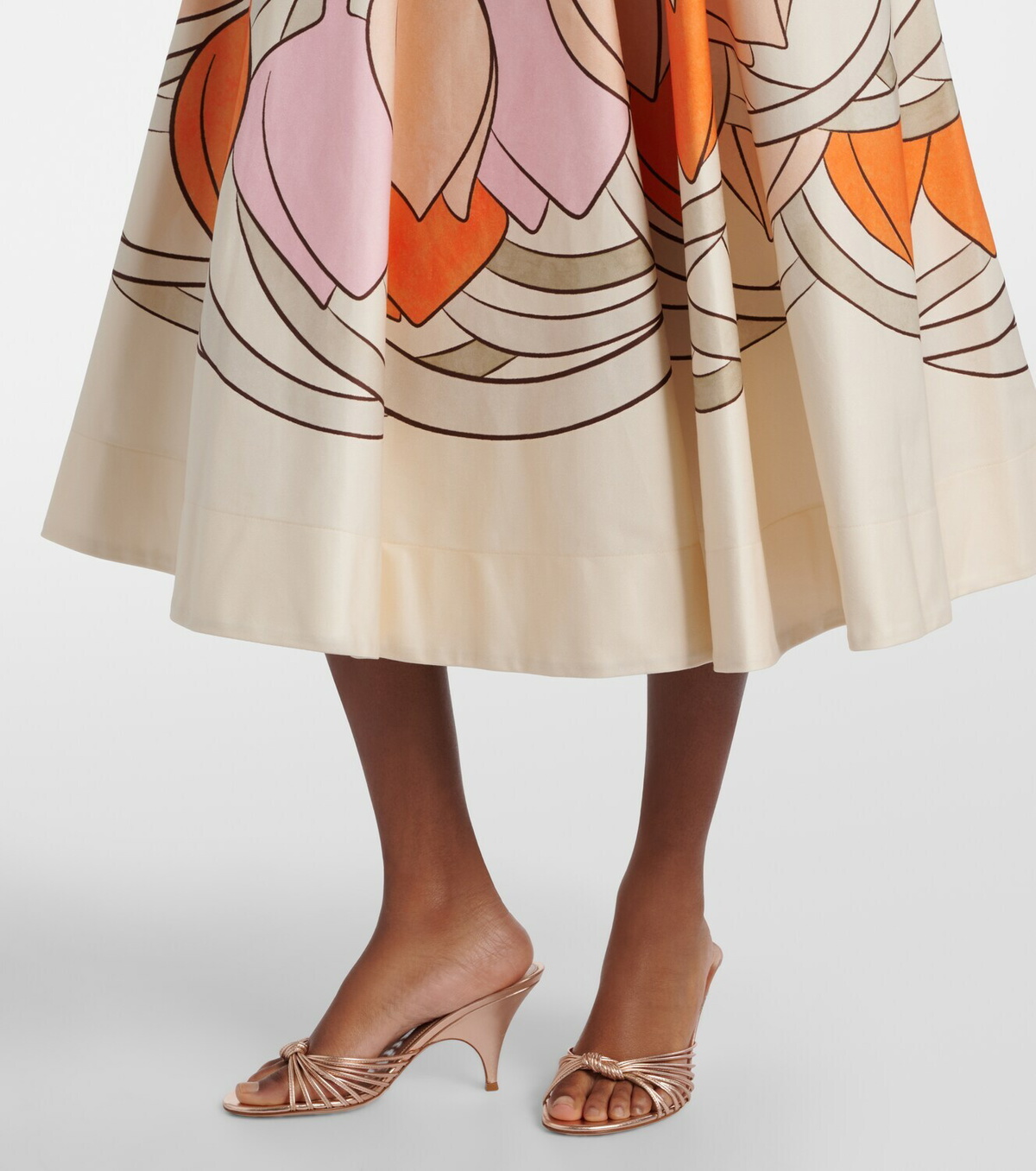 La DoubleJ Ballerina floral cotton midi skirt
