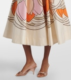 La DoubleJ Ballerina floral cotton midi skirt