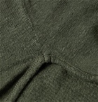 Officine Generale - Simon Garment-Dyed Slub Linen Polo Shirt - Army green