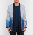 Blue Blue Japan - Reversible Printed Crepe de Chine and Jersey Jacket - Blue