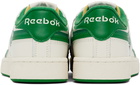 Reebok Classics Off-White & Green Club C Revenge Vintage Sneakers