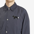 Maison Kitsuné Men's Tonal Logo Coach Jacket in Slate Grey