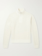 Aimé Leon Dore - Felted Wool-Blend Half-Zip Sweater - White