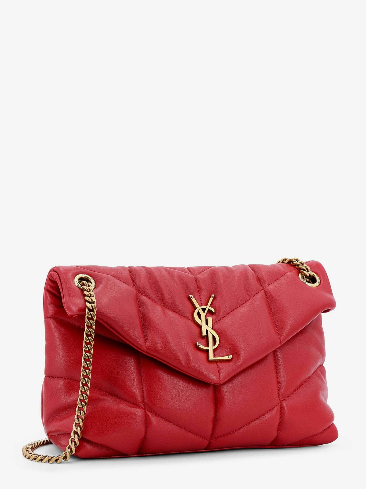 Saint Laurent Loulou Puffer Red Womens Shoulder Bag