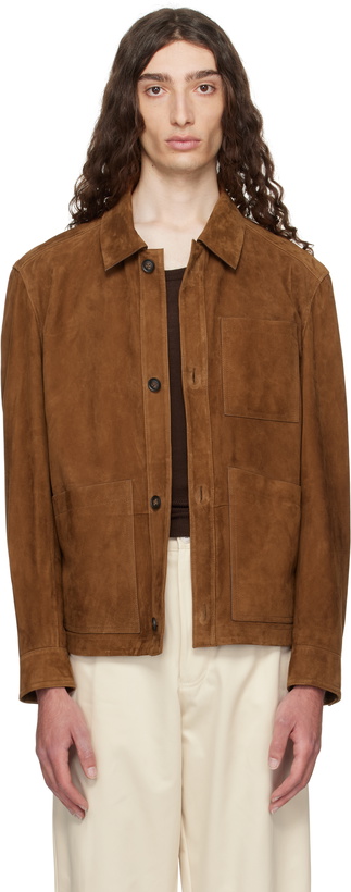Photo: BOSS Brown Regular-Fit Nappalan Suede Jacket