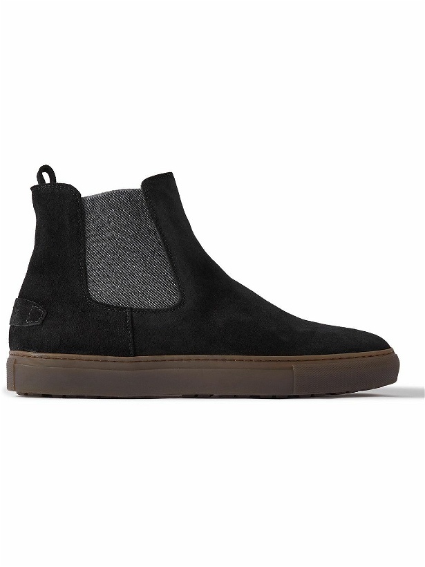 Photo: Brioni - Shearling-Lined Suede Chelsea Boots - Black