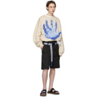 Dries Van Noten Blue and Off-White Tape Belt