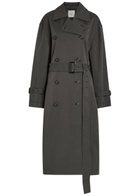 Toteme Double-breasted Belted Cotton-blend Poplin Trench Coat Black