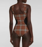 Burberry - Vintage Check jersey and mesh bodysuit