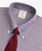 Brooks Brothers Men's Madison Relaxed-Fit Dress Shirt, Non-Iron Royal Oxford Glen Plaid | Purple