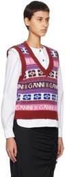 GANNI Multicolor V-Neck Vest