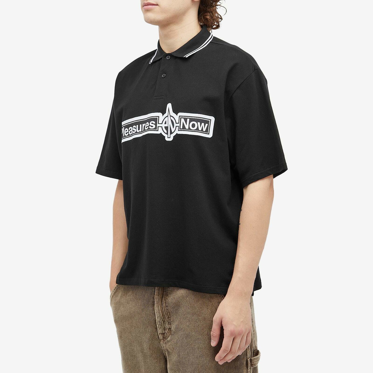 Pleasures Men's PN Boxy Polo Shirt in Black