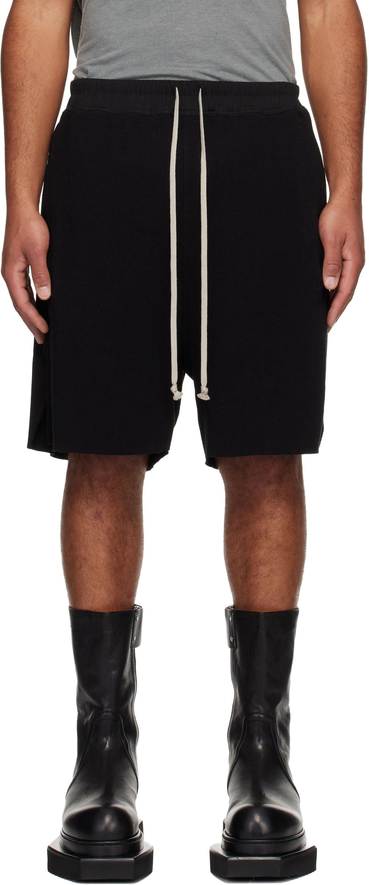Rick Owens Taupe Drawstring Karloff Shorts Rick Owens