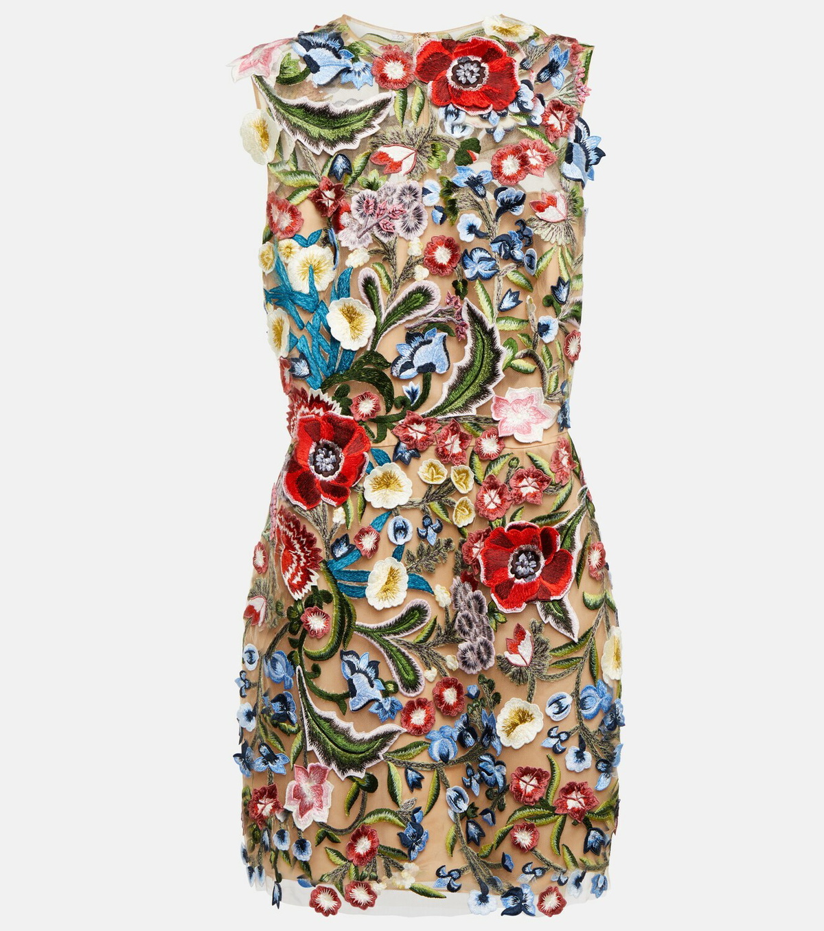 Oscar de la Renta Floral embroidered minidress Oscar de la Renta