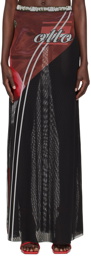 Ottolinger Red Printed Maxi Skirt