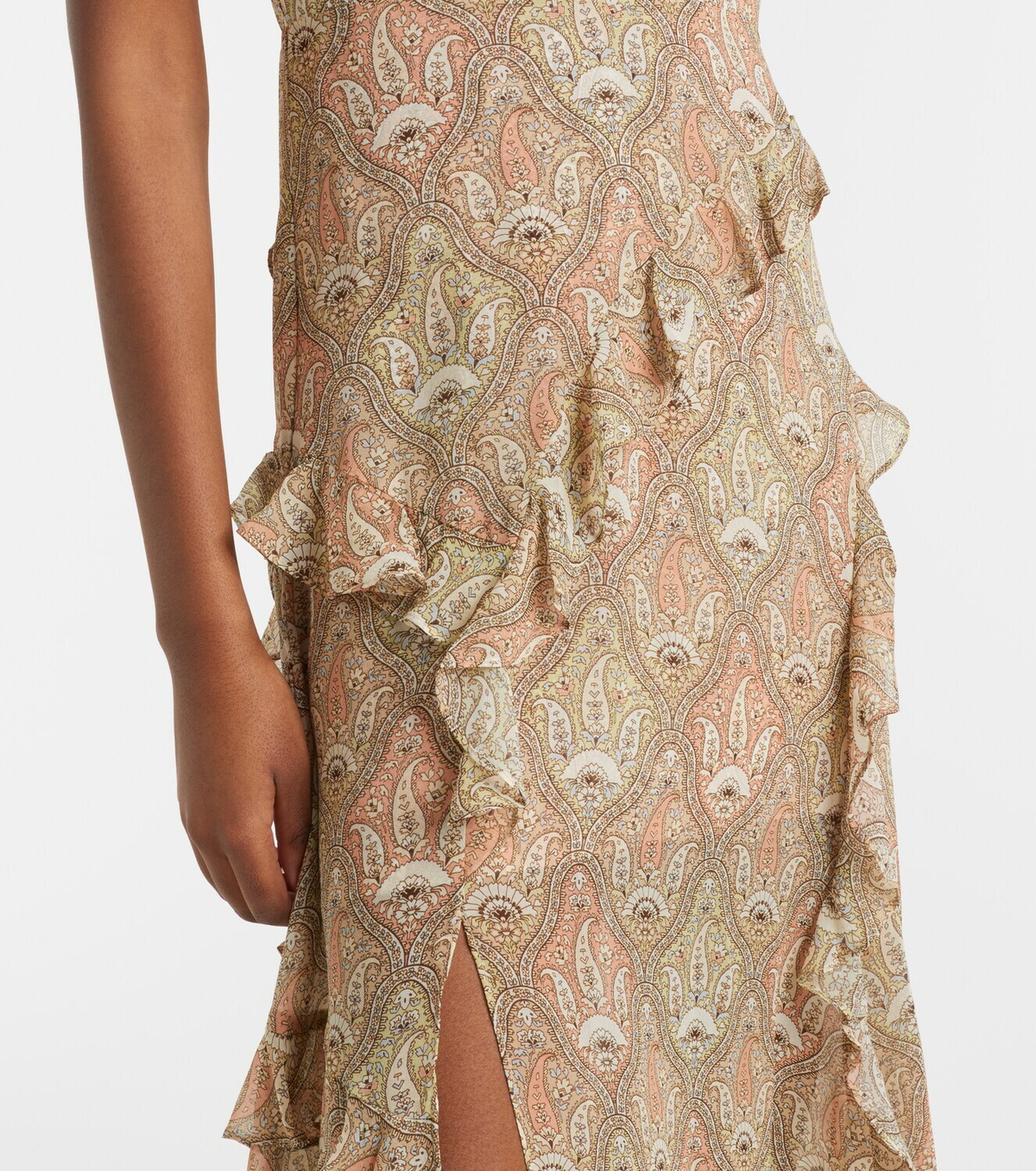 Veronica Beard Avenel printed ruffled silk midi dress