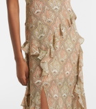 Veronica Beard Avenel printed ruffled silk midi dress