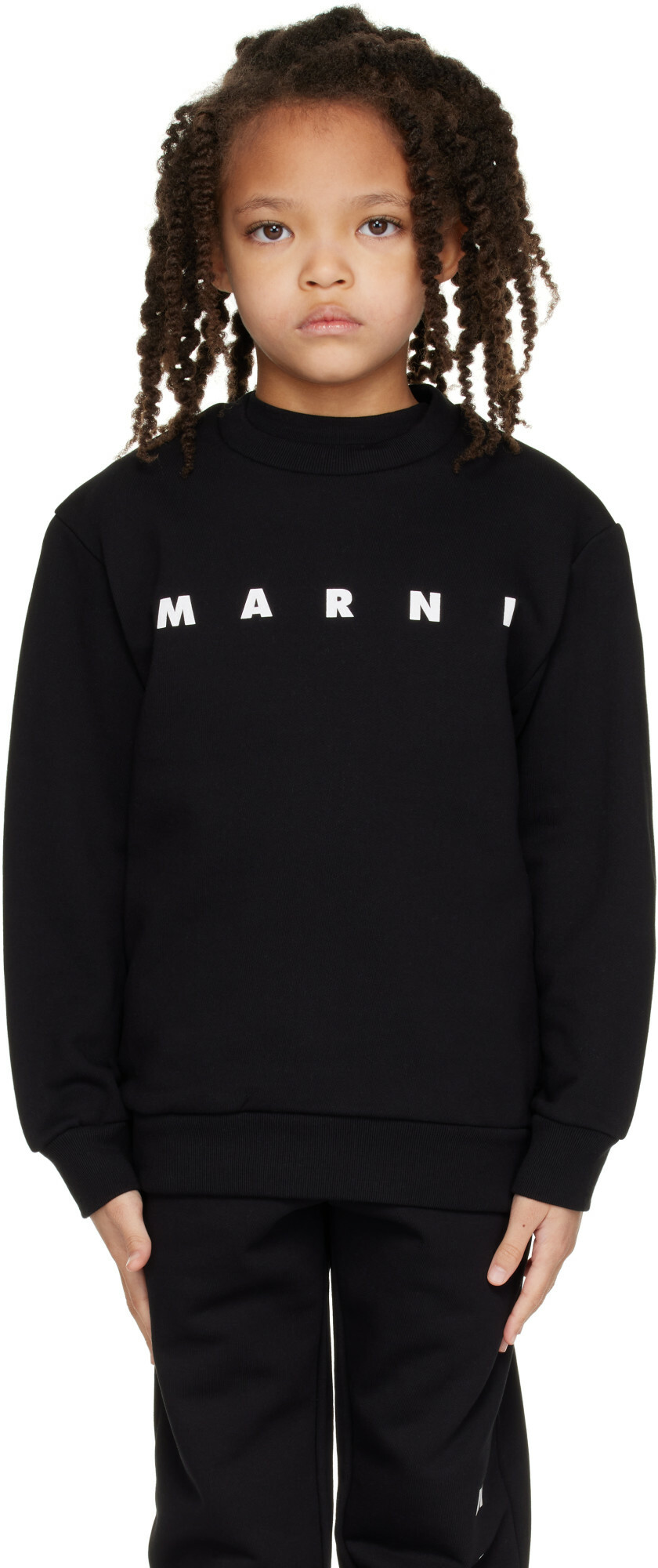 Marni Kids Black Cotton Sweatshirt