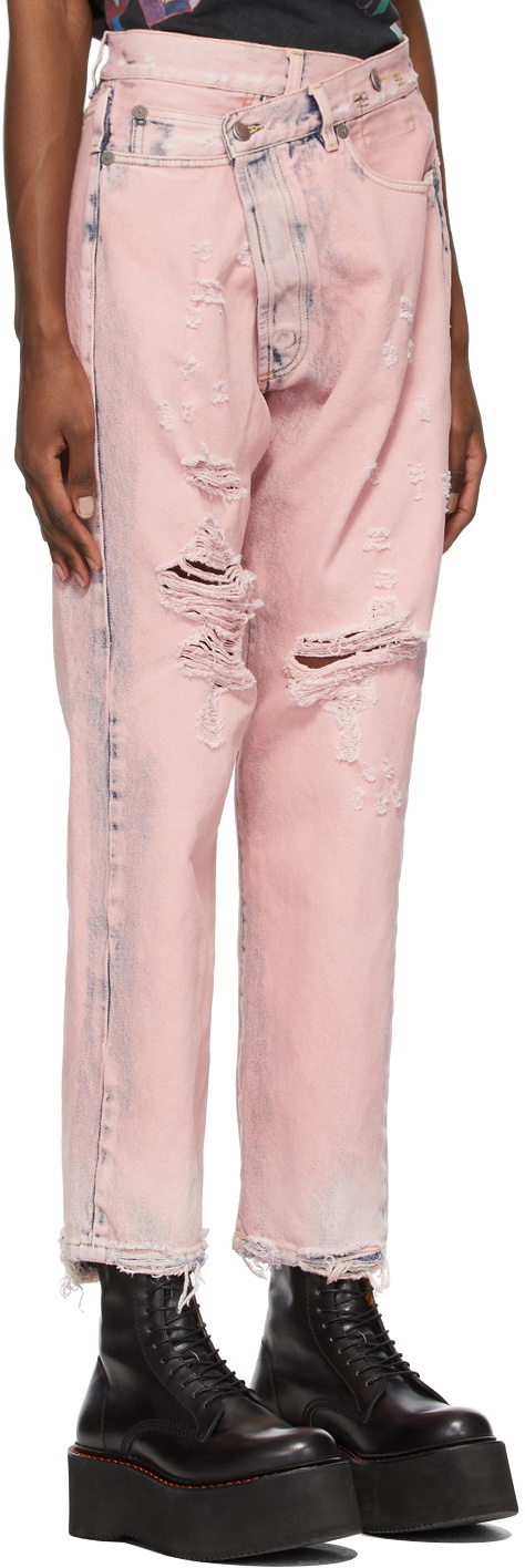 R13 Pink Crossover Jeans R13