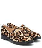 Tod's - Leopard-print calf hair loafers
