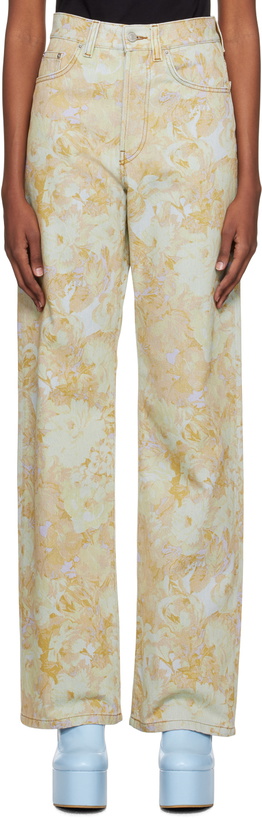 Photo: Dries Van Noten Yellow Floral Jeans