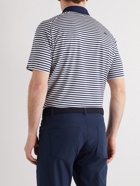 Kjus Golf - Luis Striped Stretch-Mesh Golf Polo Shirt - Blue