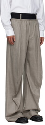 ALAINPAUL Taupe Knee Shape Tailored Trousers