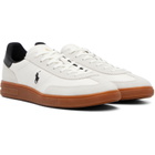 Polo Ralph Lauren White Bedford Leather-Suede Sneakers